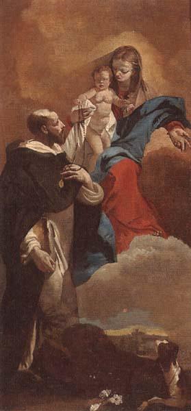 unknow artist The Madonna and child with saint dominic